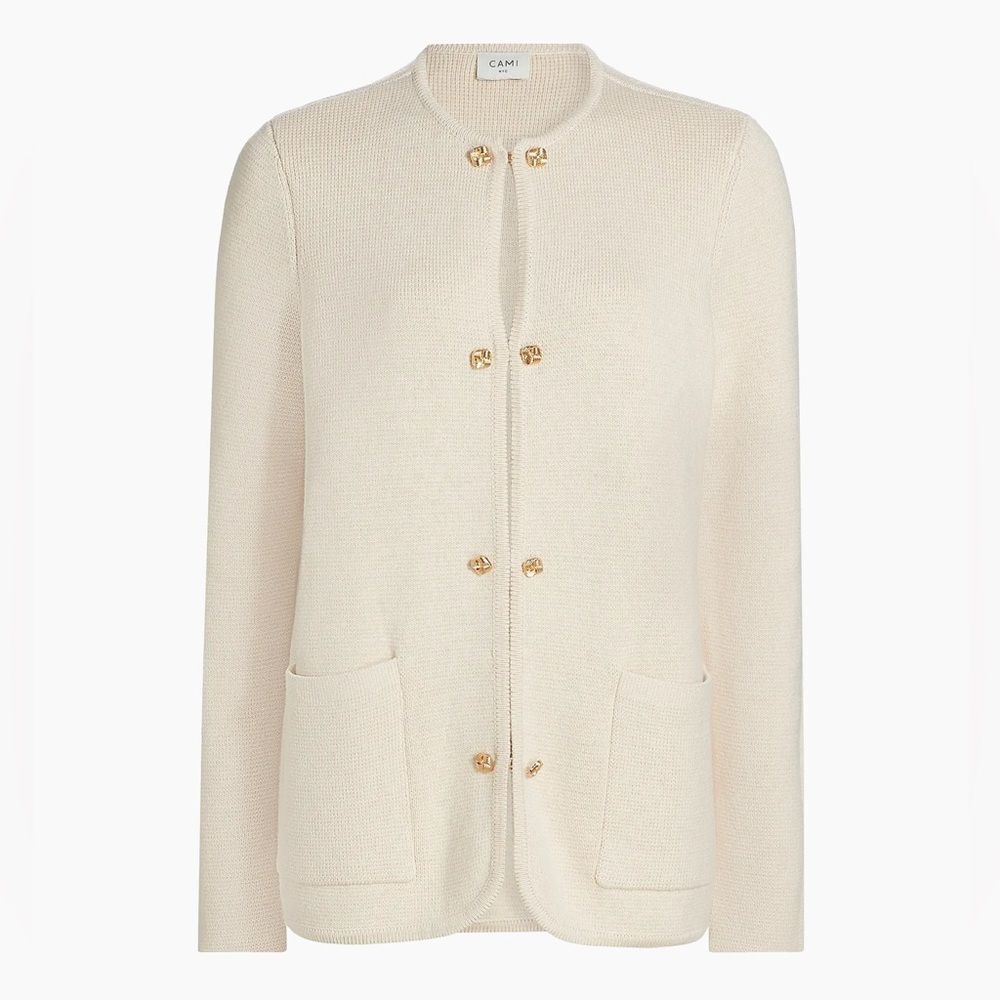 Cami NYC Allen Cotton-Cashmere Crewneck Cardigan size S